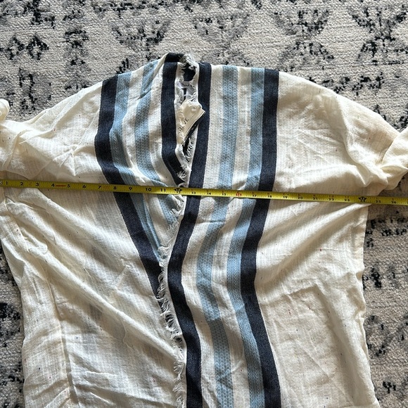 NWT Michael Stars (Evereve) Nautical Beach Striped Wrap One Size Blue/Off White - Picture 13 of 13